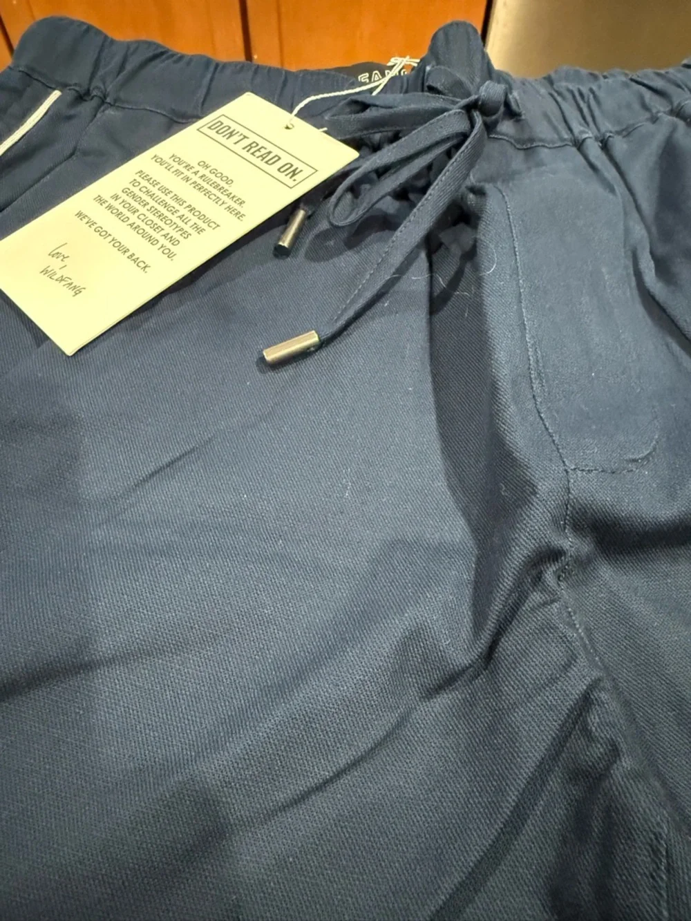 Wildfang The Essential Piper Drawstring Pants, Blue, Size Medium, NWT! - Picture 5 of 7